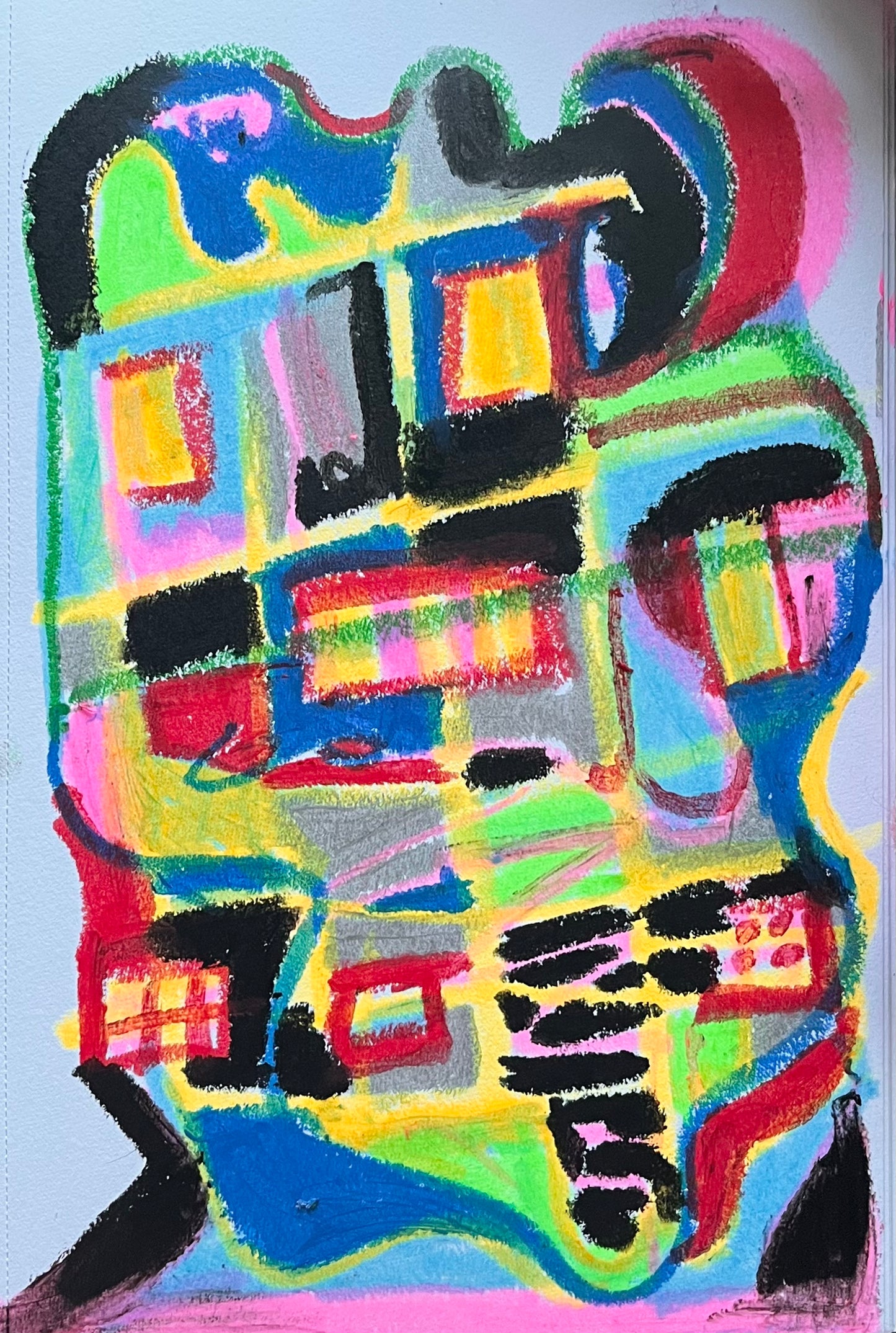 Bluegreenpinkblackgreyprint