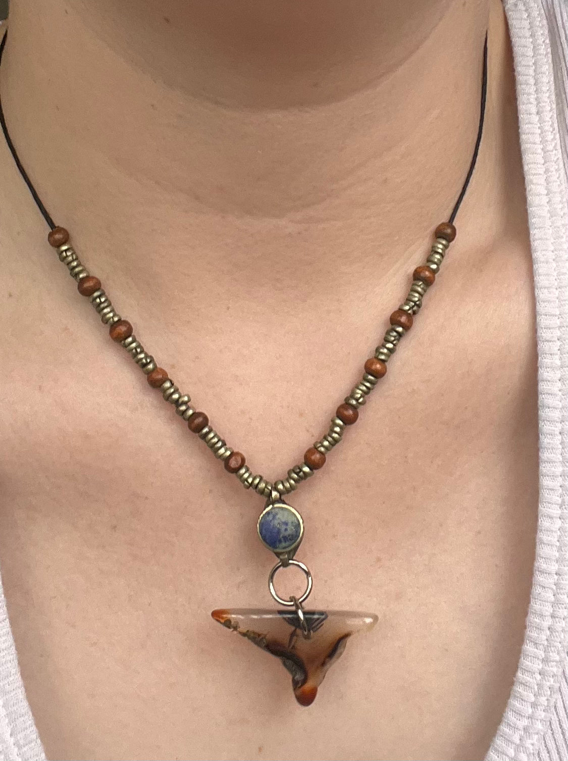 Sharktooth agate necklace